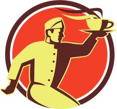 Garson servis kahve fincanı retro