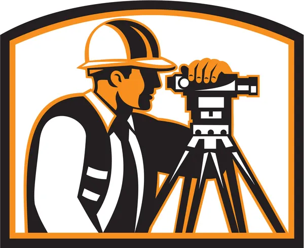 Encuesta de Ingeniero Geodésico Theodolite — Vector de stock