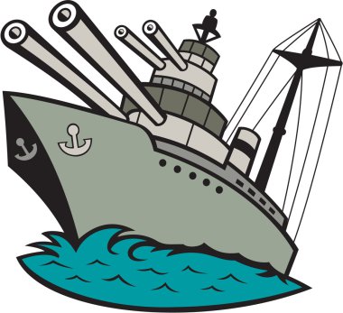 World War Two Battleship Cartoon clipart