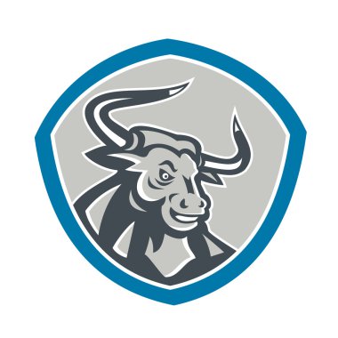 kızgın texas longhorn boğa kalkan