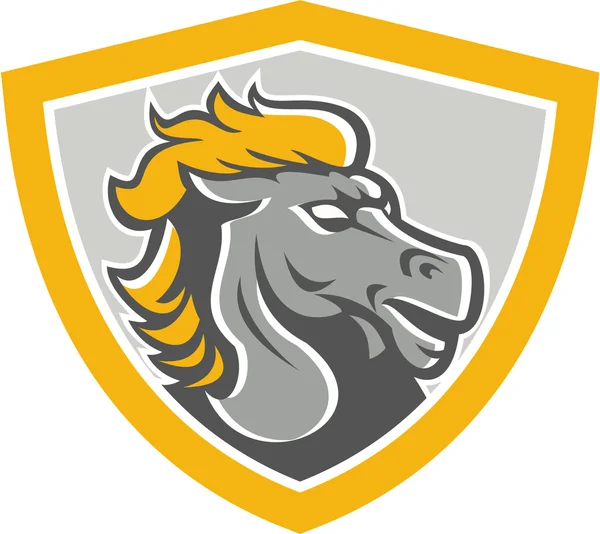 Bronco Horse Head Shield — Stock Vector