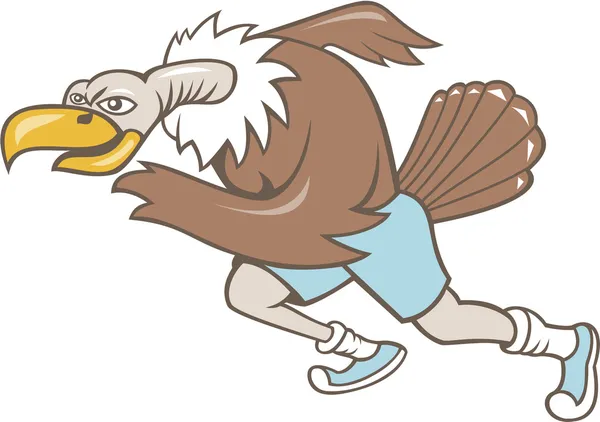 Vulture Buzzard Runner Running Cartoon — Stock Vector