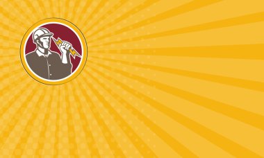 yıldırım cıvata daire retro iş kartı wielding elektrikçi