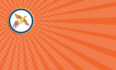 Sülün kuşu fowl gravür daire kartvizit uçan