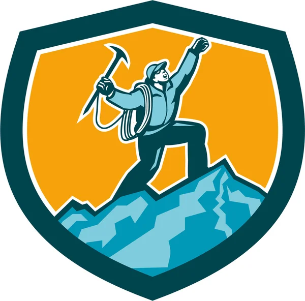 Sommet de l'alpinisme Retro Shield — Image vectorielle