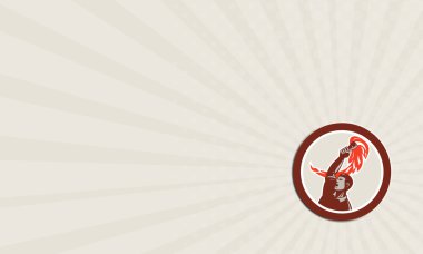 Kartvizit işçi yanan meşale daire retro kadar holding