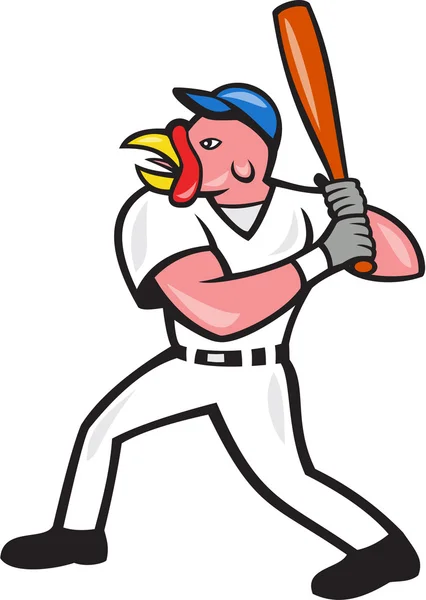 Baseball-Schläger schlägt isolierten Cartoon — Stockvektor