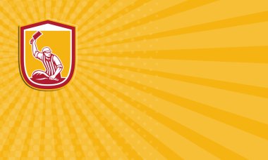 Kartvizit kasap kesici et cleaver bıçak kalkanı retro