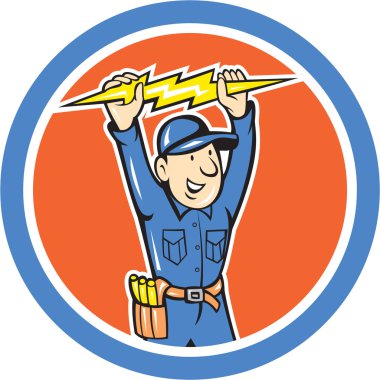 Thunderbolt adamı elektrikçi lightning bolt çizgi film