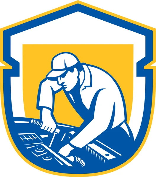 Auto Mechanic Automobile Repair Shield Retro — стоковый вектор