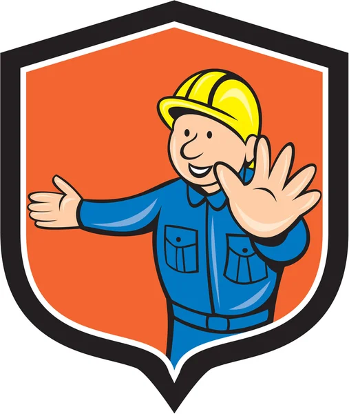 Builder Carpenter Hands Out Cartoon — Stock Vector