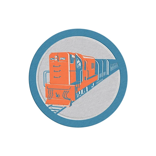 Metalen diesel trein cirkel retro — Stockfoto