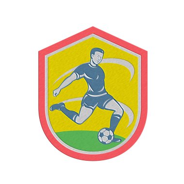 Metalik futbolcu topa retro tekme