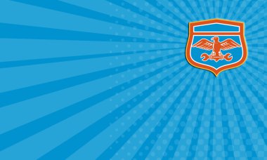 somun anahtarı kalkan retro holding kartvizit kartal