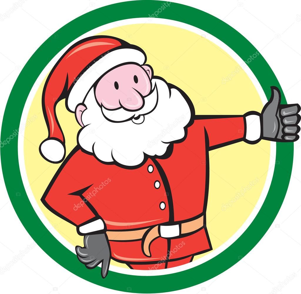 Santa Claus Father Christmas Thumbs Up Circle Cartoon Stock Vector by  ©patrimonio 50505011, image size:1024x1000