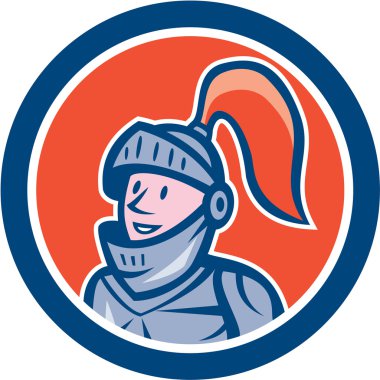 Knight kafa zırhı daire karikatür