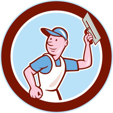 Sıvacı duvar alt daire karikatür