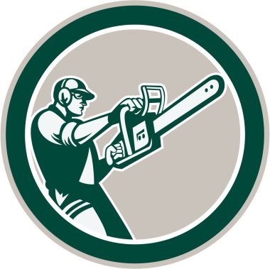 Oduncu ağaç düzeltici arborist chainsaw daire