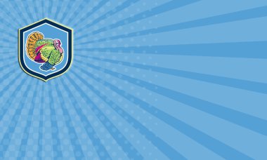 Kartvizit wild turkey yan görünüm kalkan retro