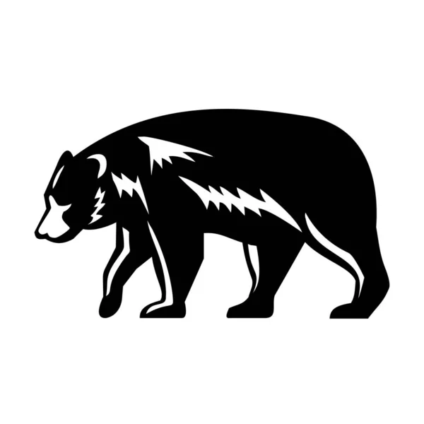 Retro Style Illustration American Black Bear Ursus Americanus Medium Sized — Stock Vector