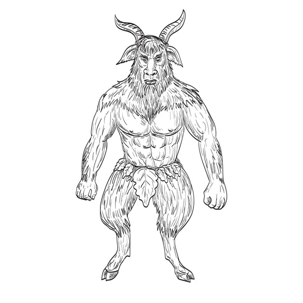 Drawing Sketch Style Illustration Akerbeltz Aker Spirit Basque Folk Mythology — Stock Vector