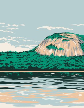 Echo Lake State Park 'ın WPA poster sanatı Echo Lake, Cathedral Ledge ve White Horse Ledge Kuzey Conway, New Hampshire' da yer alıyor.