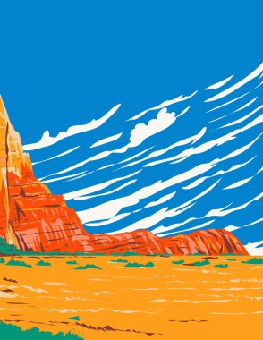 ABD 'nin Utah kentindeki Kodachrome Basin State Park' taki Box Canyon 'un WPA poster sanatı proje yönetimi tarzında yapılmıştır..