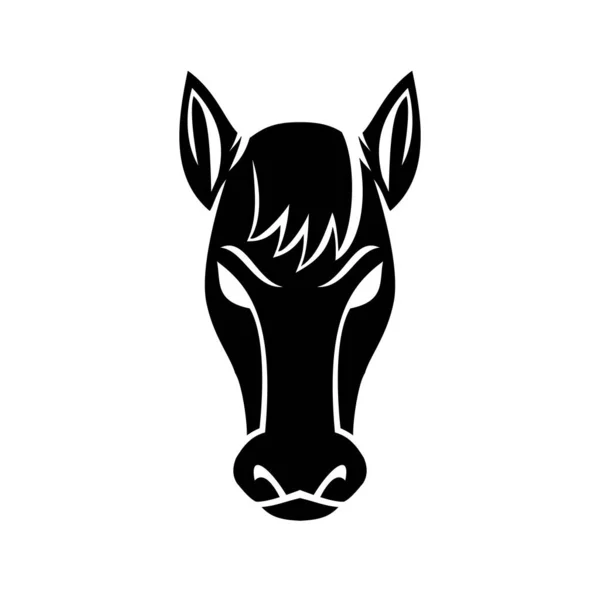 Bronco Mustang Aygırı Atın Başındaki Maskot Çizimi Planda Izole Edilmiş — Stok Vektör