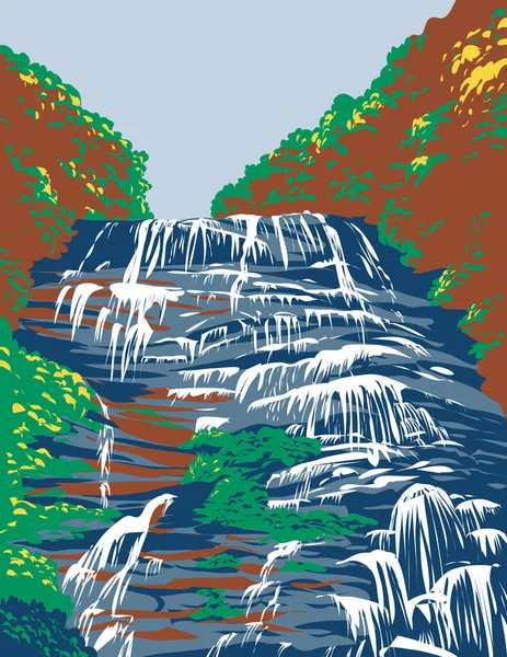 Wpa Nın Amicalola Falls State Park Posterleri Ellijay Dahlonega Arasında — Stok Vektör