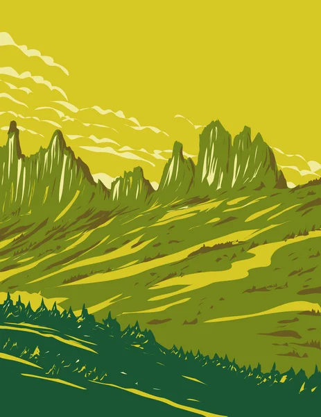 WPA 'nın Buffalo Bill State Park posterleri Shoshone Canyon' da Park County, Wyoming, ABD 'de yer alıyor.