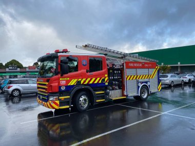AUCKLAND, Yeni Zelanda - 14 Mart 2020: Yangın ve Acil Durum Yeni Zelanda veya Yeni Zelanda İtfaiye Servisi 14 Mart 2020 tarihinde Auckland, Yeni Zelanda 'da çekildi..