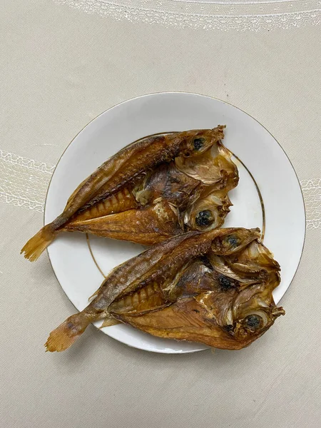 Photo Katambak Dried Sweetlip Emperor Fish Served Plate Which Native — Stock Photo, Image