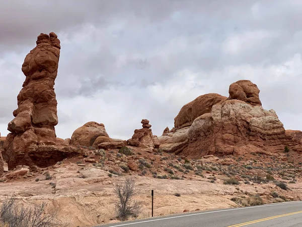 Photo Park Avenue Trail Arches Entrance Road Arches National Park — Φωτογραφία Αρχείου