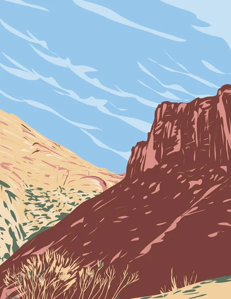 Плакат Wpa Great Arch Zion National Park Который Можно Увидеть — стоковый вектор
