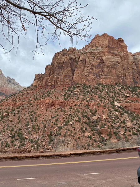 Photo Zion Canyon Navajo Sandstone Mountains Zion National Park Zion — Stok fotoğraf