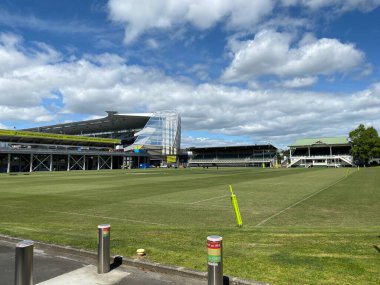 AUCKLAND-Oct.8: Eden Park, Yeni Zelanda 'nın en büyük spor stadyumu, 8 Ekim 2022 Cumartesi günü Auckland, Aotearoa Yeni Zelanda' da düzenlenen 2021 Bayanlar Rugby Dünya Kupası 'na ev sahipliği yaptı.. 