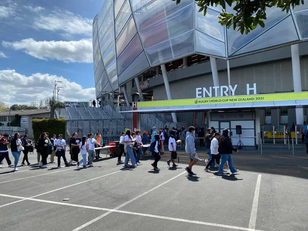 Auckland Oct Οπαδοί Του Ράγκμπι Παρακολουθούν 2021 Παγκόσμιο Κύπελλο Ράγκμπι — Φωτογραφία Αρχείου