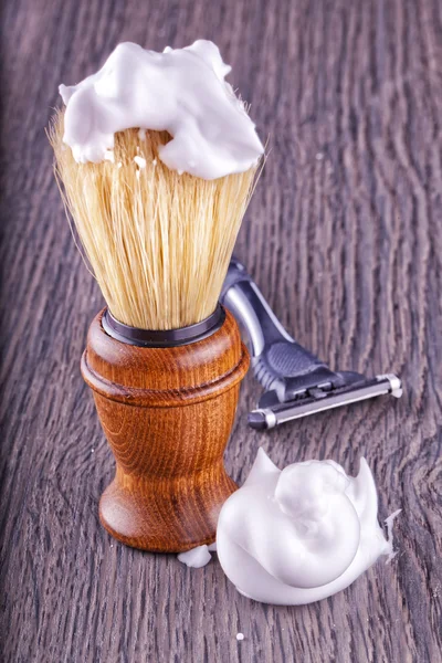 Foam and brush — Stock Photo, Image