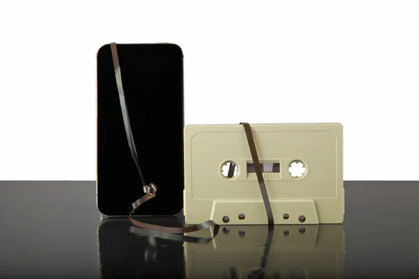 Tape and phone — Stock Photo, Image