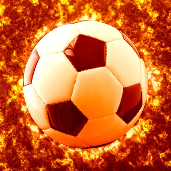 Brand voetbal — Stockfoto