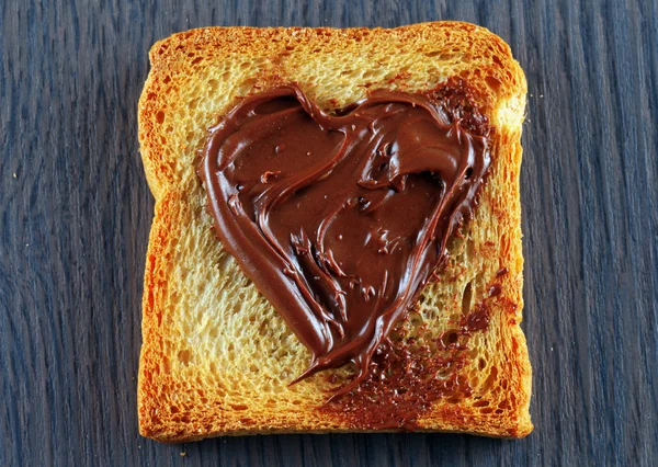 Rusk with chocolate cream — Stock Photo, Image