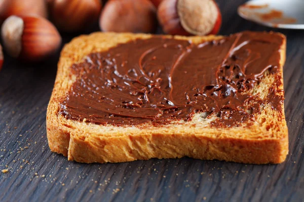 Toast with chocolate — Stock Photo, Image
