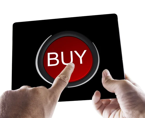 Buy via tablet — Stock Photo, Image