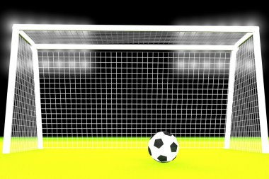 3D futbol topu ve gol