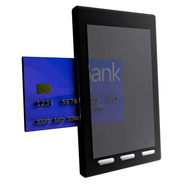 Credit card in smartphone — Stock Photo, Image