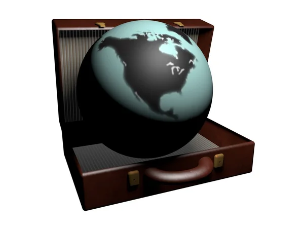 World in a suitcase — Stock Photo, Image