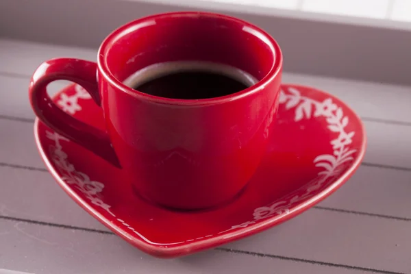 Piros csésze kávé — Stock Fotó