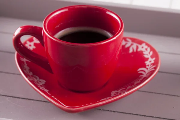 Tazza rossa di caffè — Foto Stock