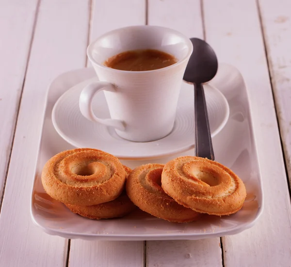 Café e biscoitos — Fotografia de Stock