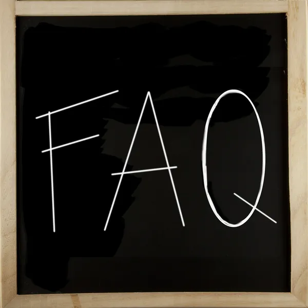 FAQ no quadro negro — Fotografia de Stock